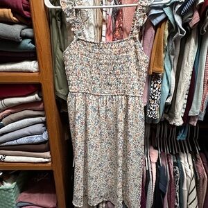 Floral Smocked Dress with Ruffle Straps